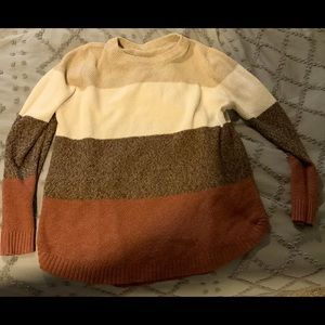 Pink Clover sweater, 2x, shades of brown